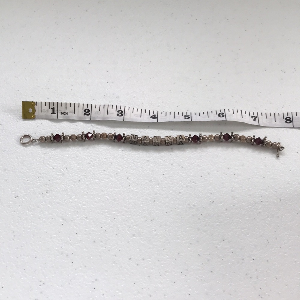 Vintage Sterling and Bead “Nanna” Bracelet - Picture 5 of 7